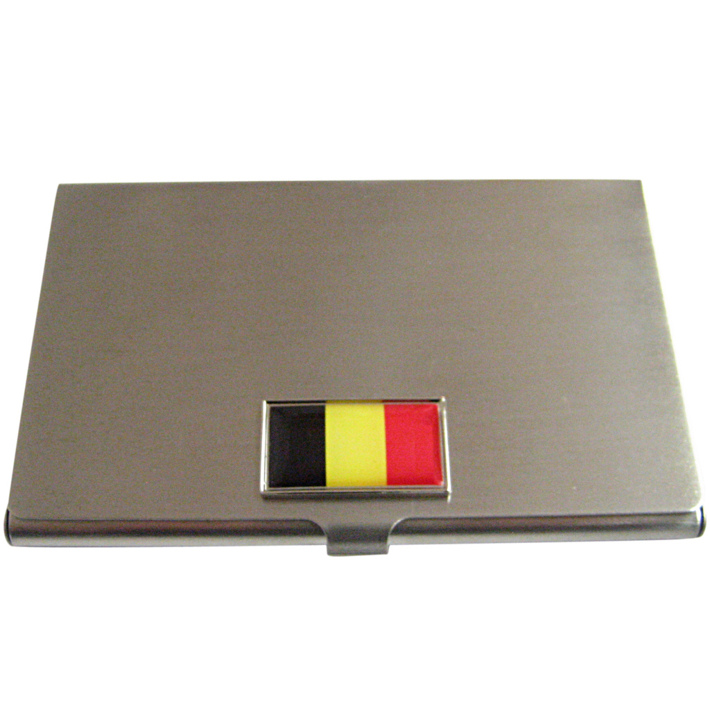 Thin Bordered Belgium Flag Business Card Holder Thin Bordered Belgium Flag Business Card Holder